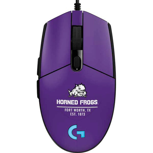 Texas Christian University Horned Frogs Fort Worth G203 Prodigy RGB Wired Gaming Mouse Skin